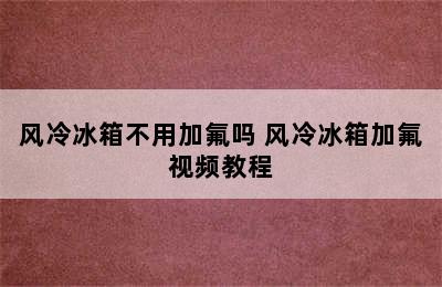 风冷冰箱不用加氟吗 风冷冰箱加氟视频教程